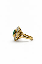 Ogden Of Harrogate Jewellery Emerald and Diamond Fancy Cluster 18CT Yellow Gold