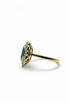 Ogden Of Harrogate Jewellery Emerald and Diamond Oval Cluster Ring, 18CT Yellow Gold
