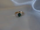 Ogden Of Harrogate Jewellery Emerald and Diamond Three-Stone Ring in 18ct Yellow Gold