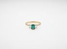 Ogden of Harrogate Jewellery Emerald and Diamond Three-Stone Ring in 18ct Yellow Gold