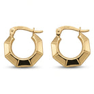 Ogden Of Harrogate Jewellery Facetted Creole Style Hoop Earrings in 9ct Yellow Gold