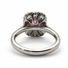 Ogden Of Harrogate Jewellery Fancy Pink Sapphire and Diamond Cluster Ring. Platinum Set