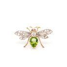 Ogden of Harrogate Jewellery Gold and Silver Diamond, Peridot, and Ruby-set Insect Brooch, c.1881