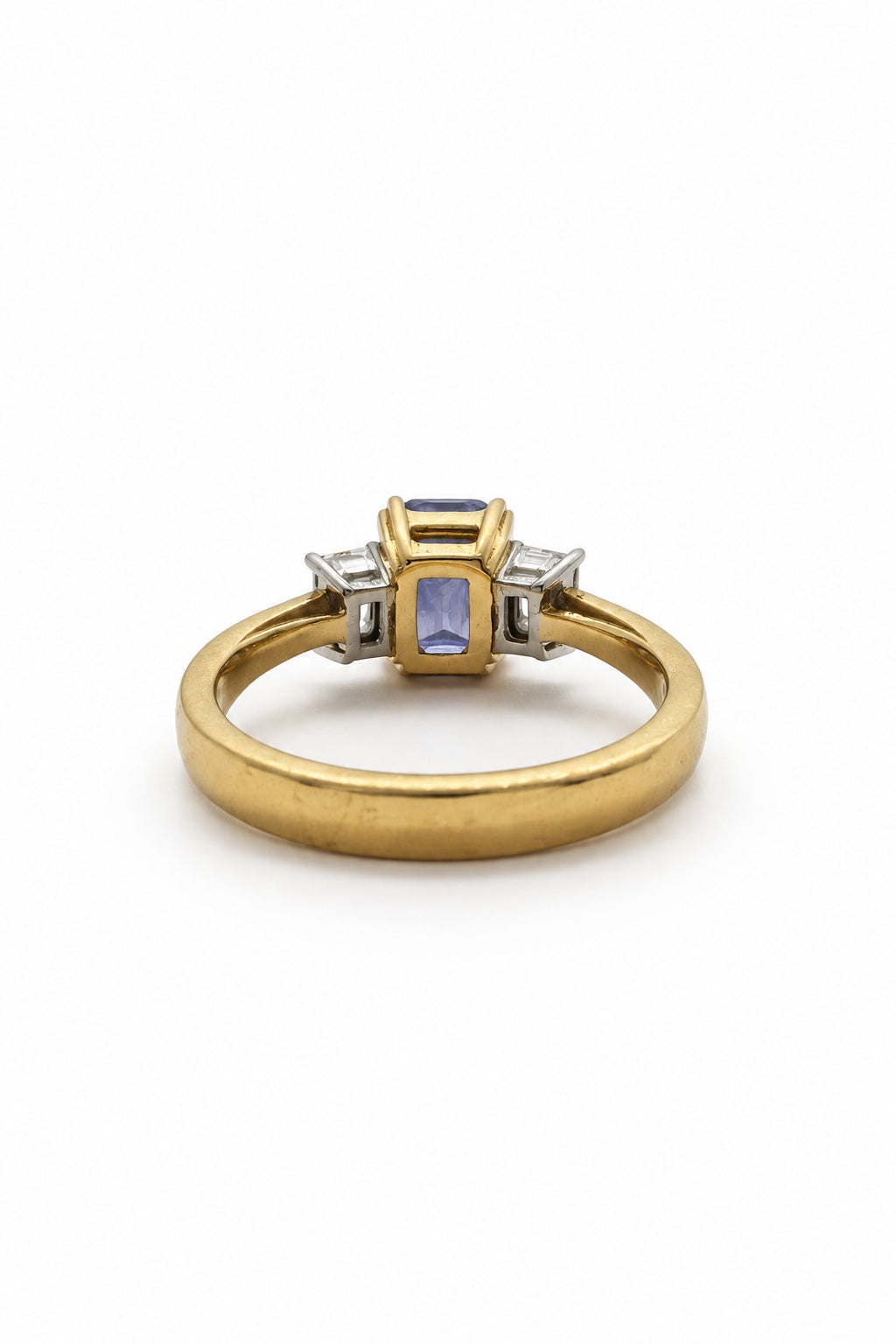 Ogden Of Harrogate Jewellery Lavender Sapphire and Diamond Three-Stone Ring, 18CT Yellow/White Gold