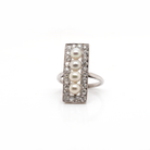 Ogden of Harrogate Jewellery Natural Pearl and Diamond Art Deco Plaque Ring