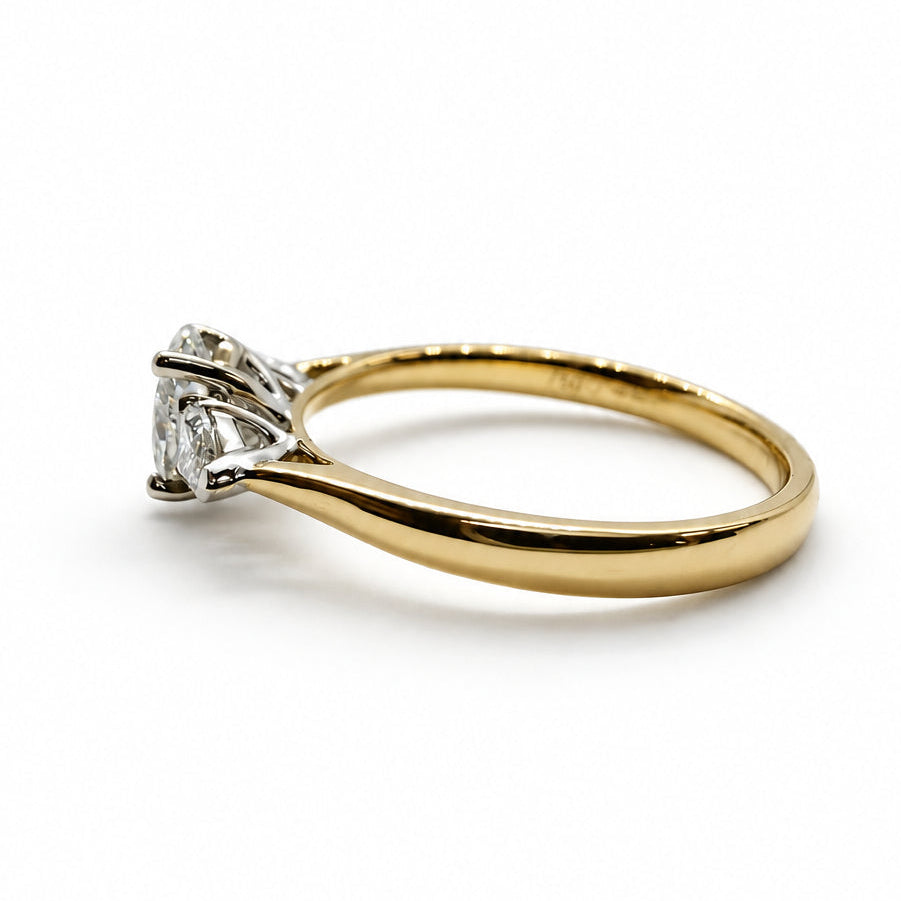 Ogden Of Harrogate Jewellery Oval Diamond Three Stone Ring, 18CT Yellow and White Gold