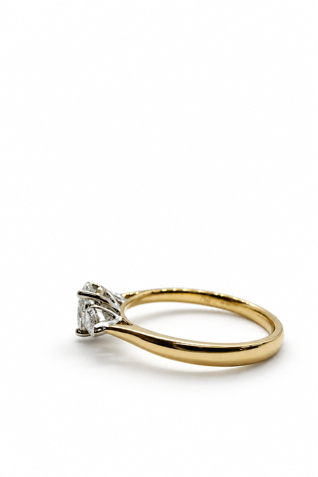 Ogden Of Harrogate Jewellery Oval Diamond Three Stone Ring, 18CT Yellow and White Gold