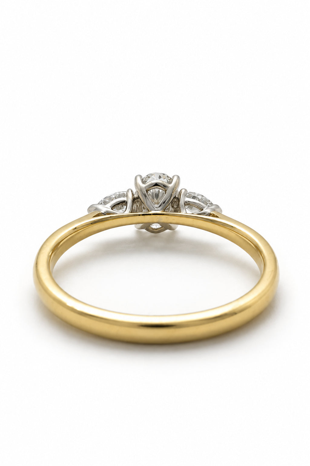 Ogden Of Harrogate Jewellery Oval Diamond Three Stone Ring, 18CT Yellow and White Gold