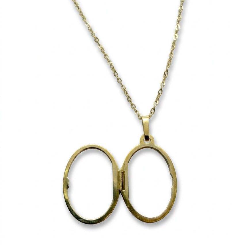 Ogden Of Harrogate Jewellery Oval Locket and Chain in 9ct Yellow Gold