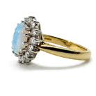 Ogden Of Harrogate Jewellery Oval Opal and Diamond Cluster Ring in 18ct Yellow Gold