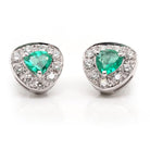 Ogden of Harrogate Jewellery Pair of 18ct White Gold Colombian Emerald and Diamond Border Earrings