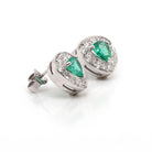 Ogden of Harrogate Jewellery Pair of 18ct White Gold Colombian Emerald and Diamond Border Earrings