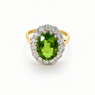 Ogden Of Harrogate Jewellery Peridot and Diamond Oval Cluster Ring, 18CT Yellow Gold