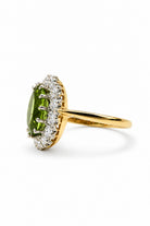 Ogden Of Harrogate Jewellery Peridot and Diamond Oval Cluster Ring, 18CT Yellow Gold