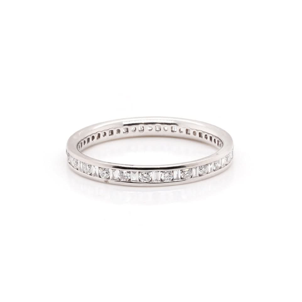 Ogden of Harrogate Jewellery Platinum Alternating Diamond Full Eternity Ring