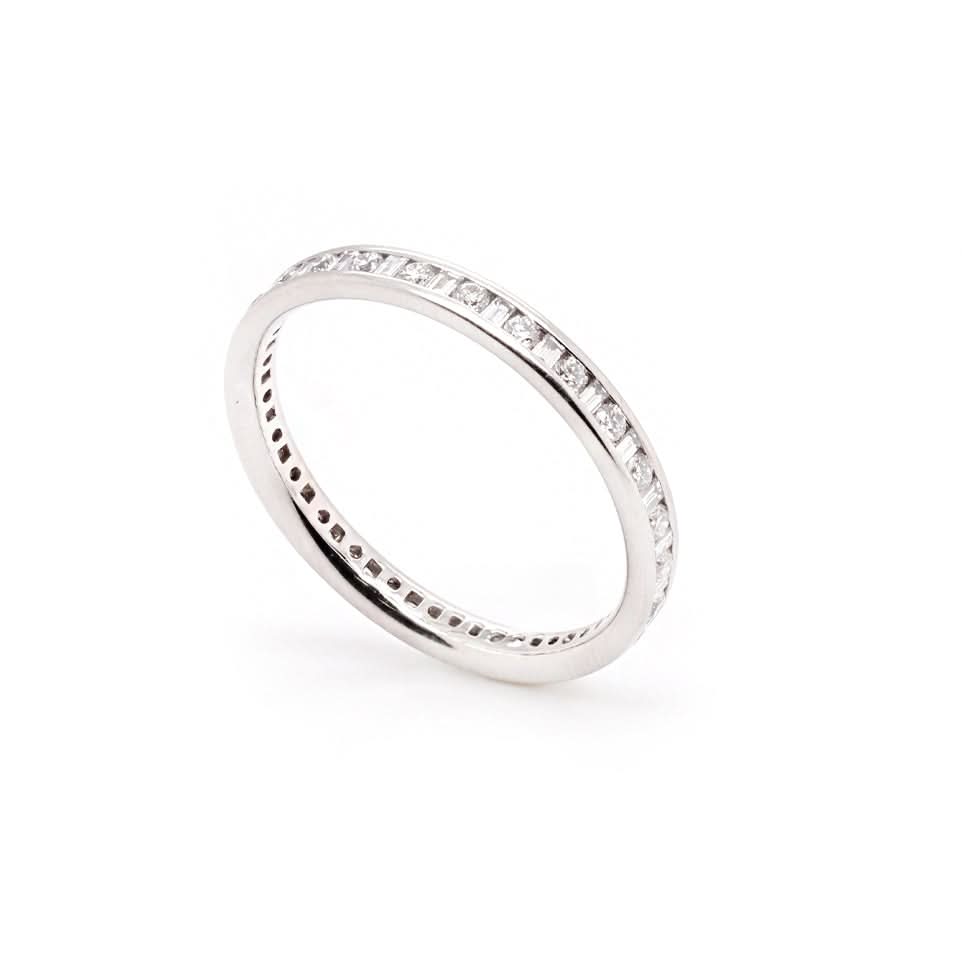Ogden of Harrogate Jewellery Platinum Alternating Diamond Full Eternity Ring