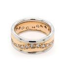 Ogden of Harrogate Jewellery Platinum and 14ct Yellow Gold Diamond-Set Wide Dress Ring