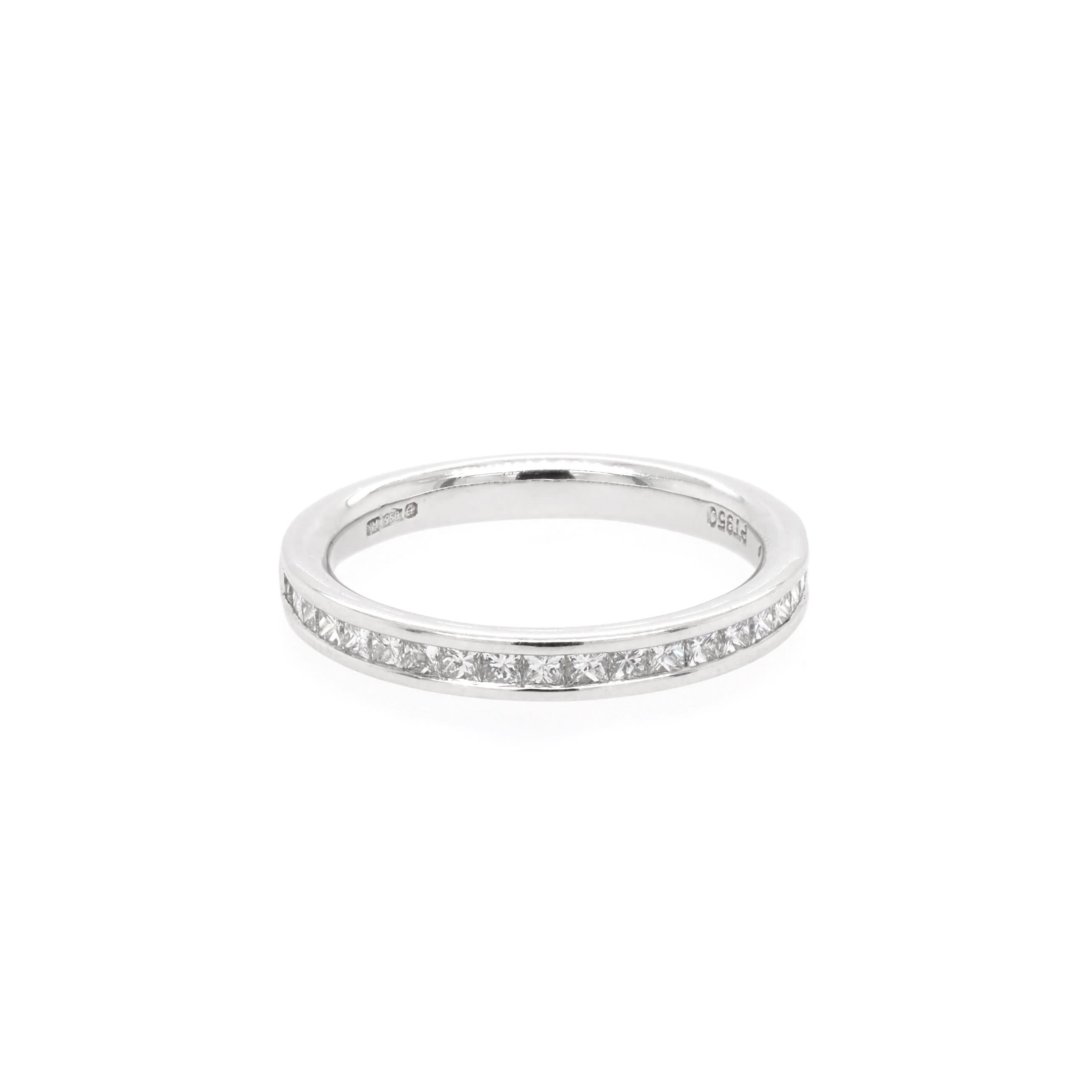 Ogden of Harrogate Jewellery Platinum Channel-Set Diamond Half Eternity Ring, 0.42ct