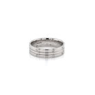 Ogden of Harrogate Jewellery Platinum Diamond-Set Wide Dress Band