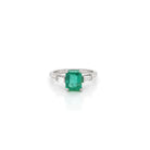 Ogden of Harrogate Jewellery Platinum Emerald and Diamond 3-Stone Ring