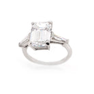 Ogden of Harrogate Jewellery Platinum Emerald-Cut Diamond Ring With Tapered Baguette Shoulders, GIA Cert. 5.13cts D VS2