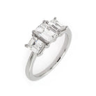 Ogden of Harrogate Jewellery Platinum Emerald-Cut Three-Stone Diamond Ring
