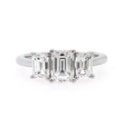 Ogden of Harrogate Jewellery Platinum Emerald-Cut Three-Stone Diamond Ring