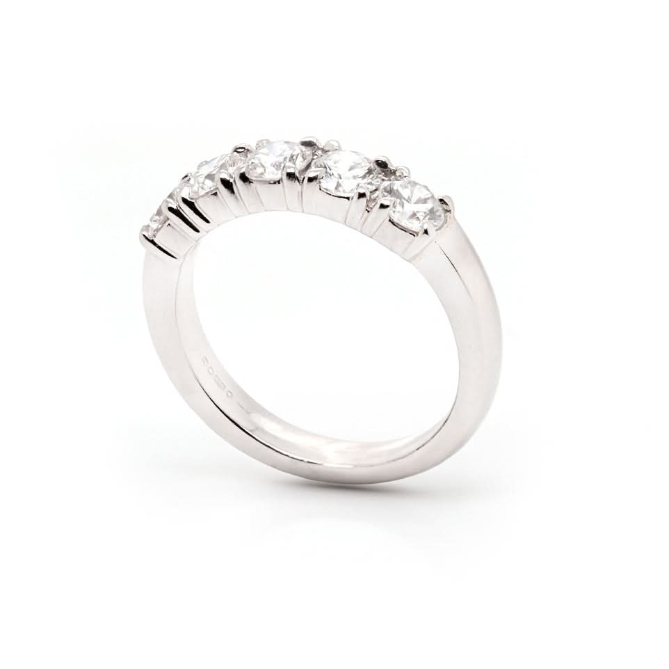 Ogden of Harrogate Jewellery Platinum Five-Stone Diamond Ring