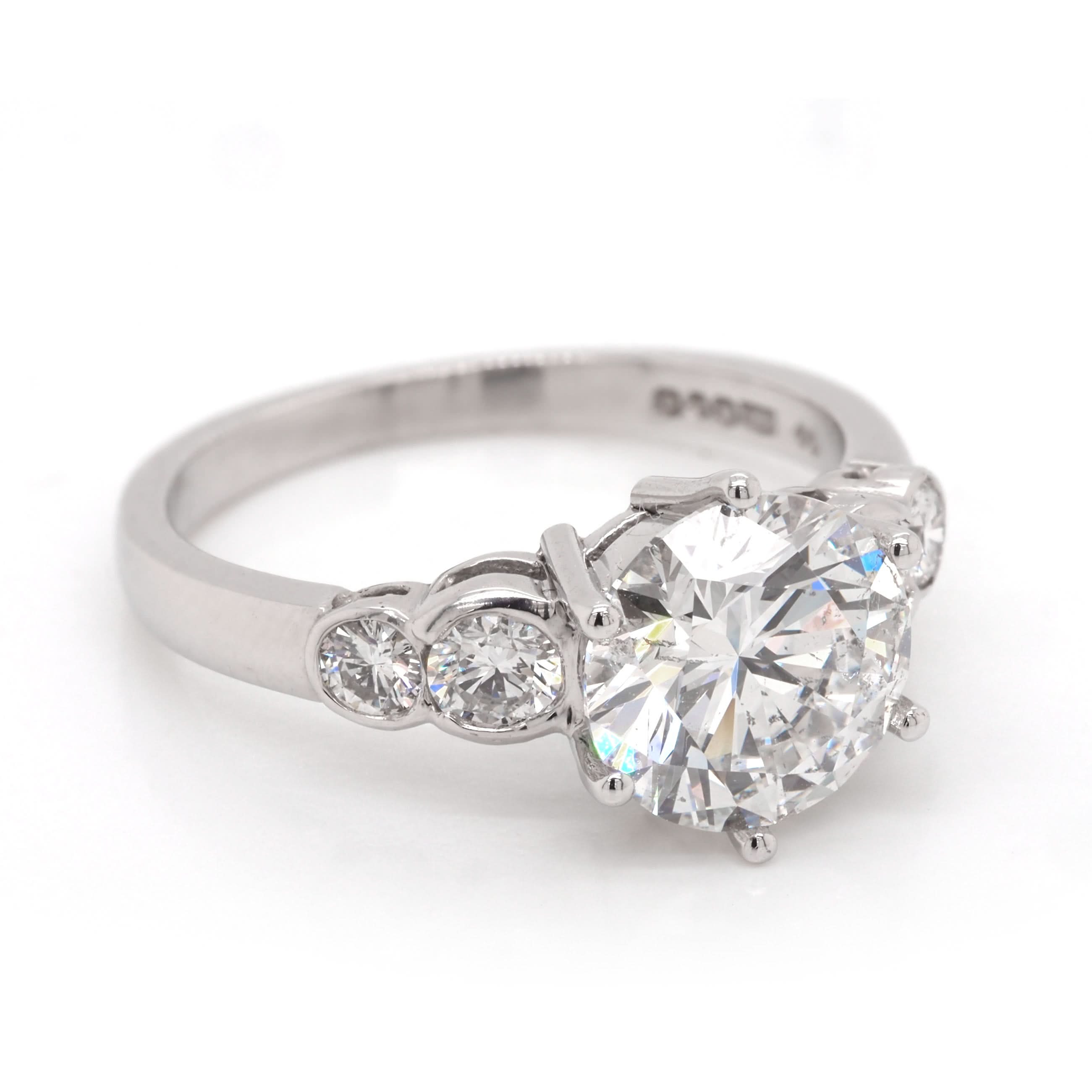Ogden of Harrogate Jewellery Platinum Five-Stone Diamond Ring with 2.21ct Central Diamond