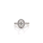 Ogden of Harrogate Jewellery Platinum Oval Diamond Halo Cluster Ring