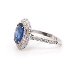 Ogden of Harrogate Jewellery Platinum Oval Sapphire and Diamond Cluster Ring with Diamond-Set Shoulders – 2.55ct Sapphire, 0.92ct Diamond