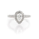 Ogden of Harrogate Jewellery Platinum Pear-Shaped Diamond Cluster Ring with Diamond Set Shoulders