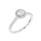 Ogden of Harrogate Jewellery Platinum Round Brilliant-Cut Diamond Cluster Ring with Diamond-Set Shoulders