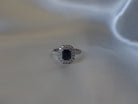 Ogden of Harrogate Jewellery Platinum Sapphire and Diamond Double-Halo Ring
