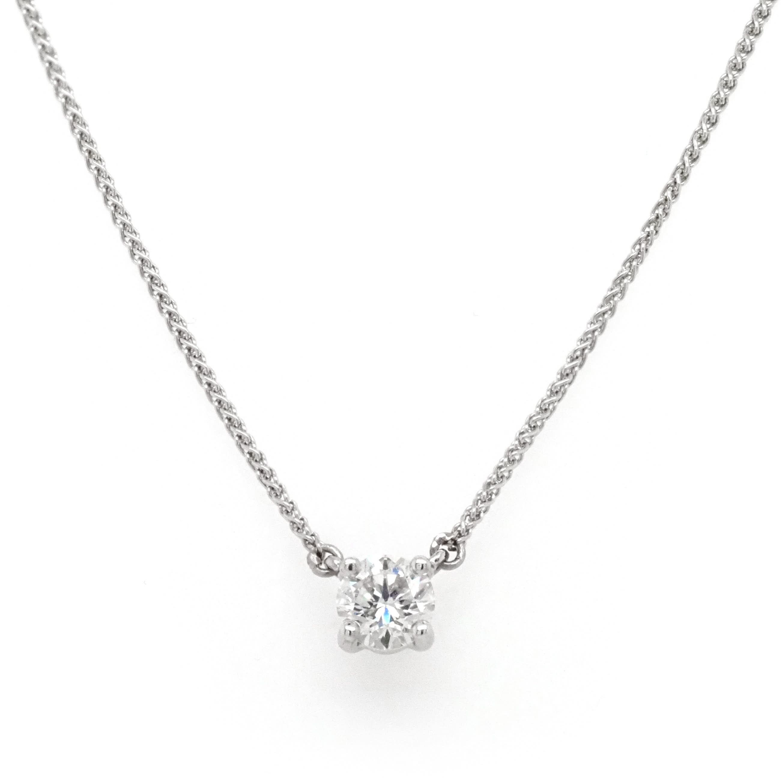 Ogden of Harrogate Jewellery Platinum Single-Stone Diamond Fixed Pendant