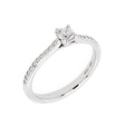 Ogden of Harrogate Jewellery Platinum Single-Stone Diamond Ring with Diamond-Set Shoulders
