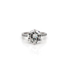 Ogden of Harrogate Jewellery Platinum Single-Stone Diamond Solitaire Ring with Diamond-Set Shoulders