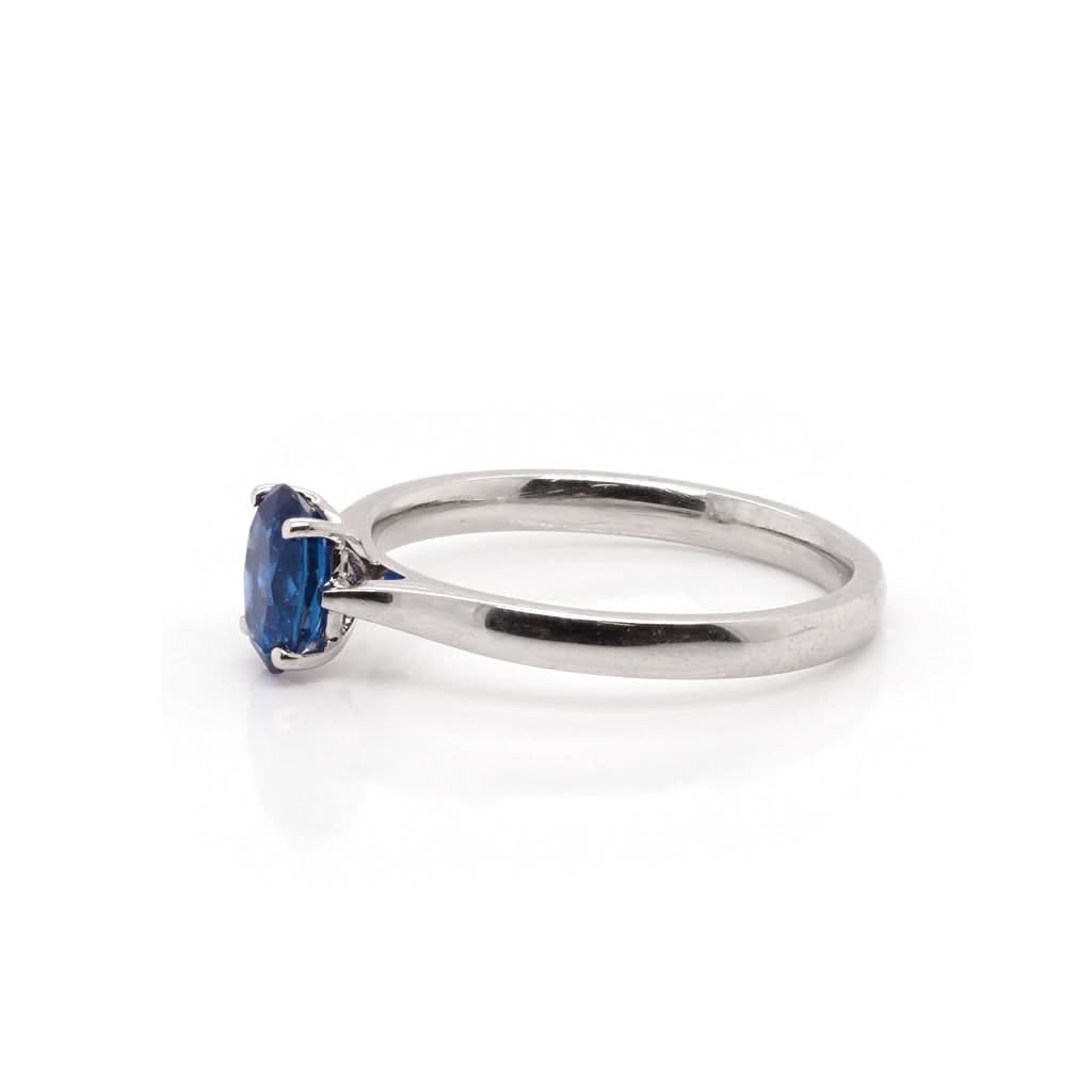 Ogden of Harrogate Jewellery Platinum Single Stone Oval Sapphire Ring