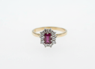 Ogden of Harrogate Jewellery Ruby and Diamond Cluster Ring in 18ct Yellow Gold