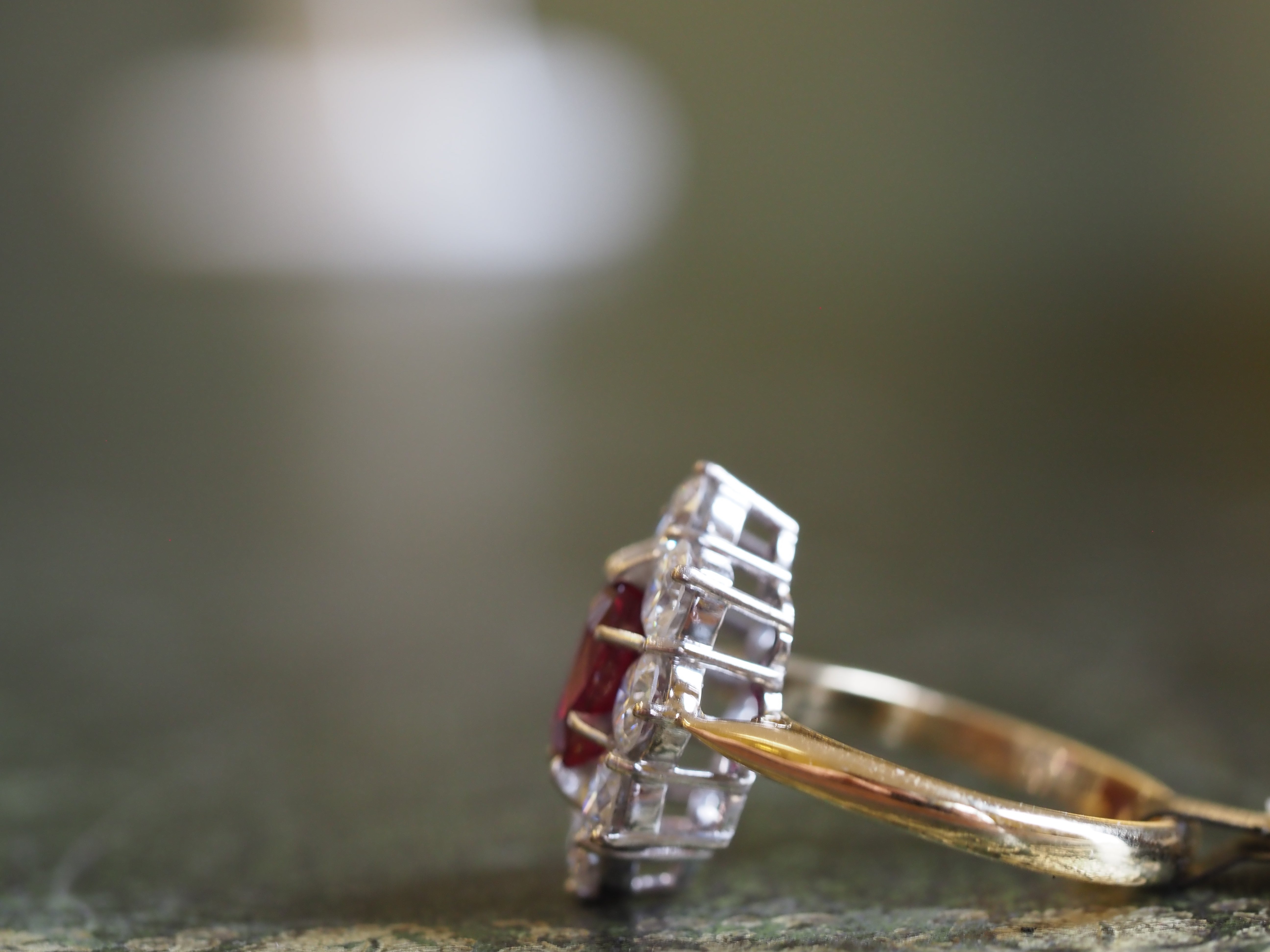 Ogden of Harrogate Jewellery Ruby and Diamond Cluster Ring *POA*