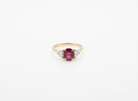 Ogden of Harrogate Jewellery Ruby and Diamond Three-Stone Ring in 18ct Yellow Gold