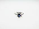 Ogden of Harrogate Jewellery Sapphire and Diamond Cluster Ring in 18ct White Gold