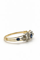 Ogden Of Harrogate Jewellery Sapphire and Diamond Hinged Bangle, Yellow Gold and Silver