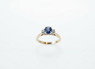 Ogden of Harrogate Jewellery Sapphire and Diamond Three-Stone Ring in 18ct Yellow Gold