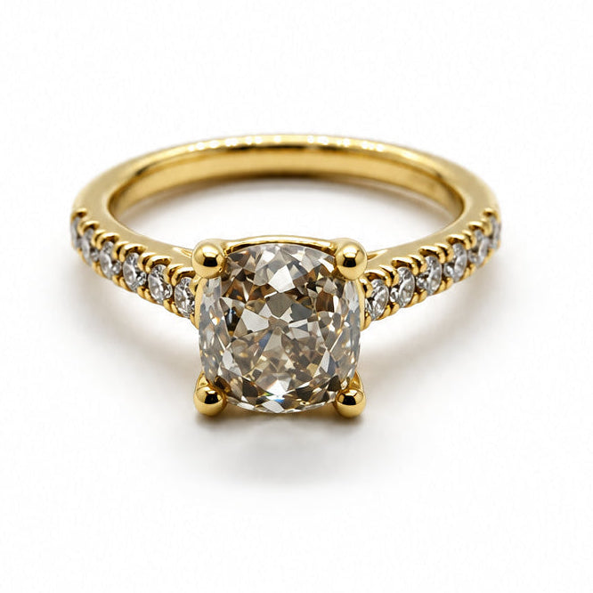 Ogden Of Harrogate Jewellery Single Stone Diamond Solitaire Ring with Diamond Set Shoulders, 18CT Yellow Gold