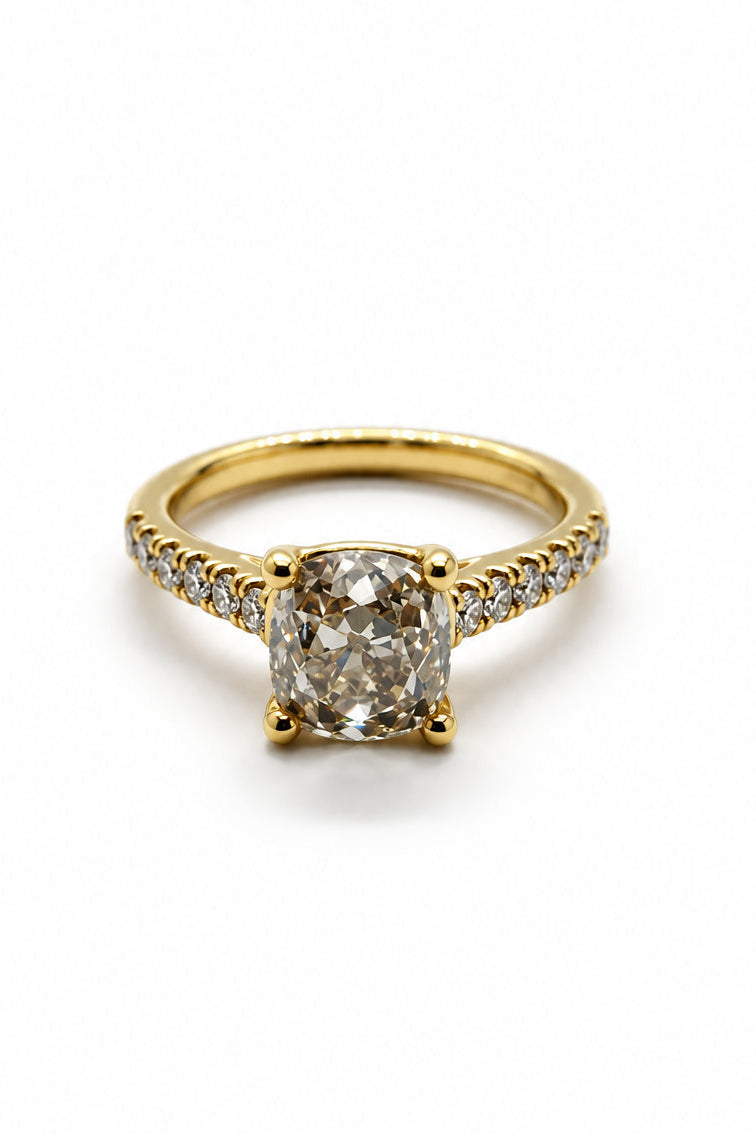 Ogden Of Harrogate Jewellery Single Stone Diamond Solitaire Ring with Diamond Set Shoulders, 18CT Yellow Gold