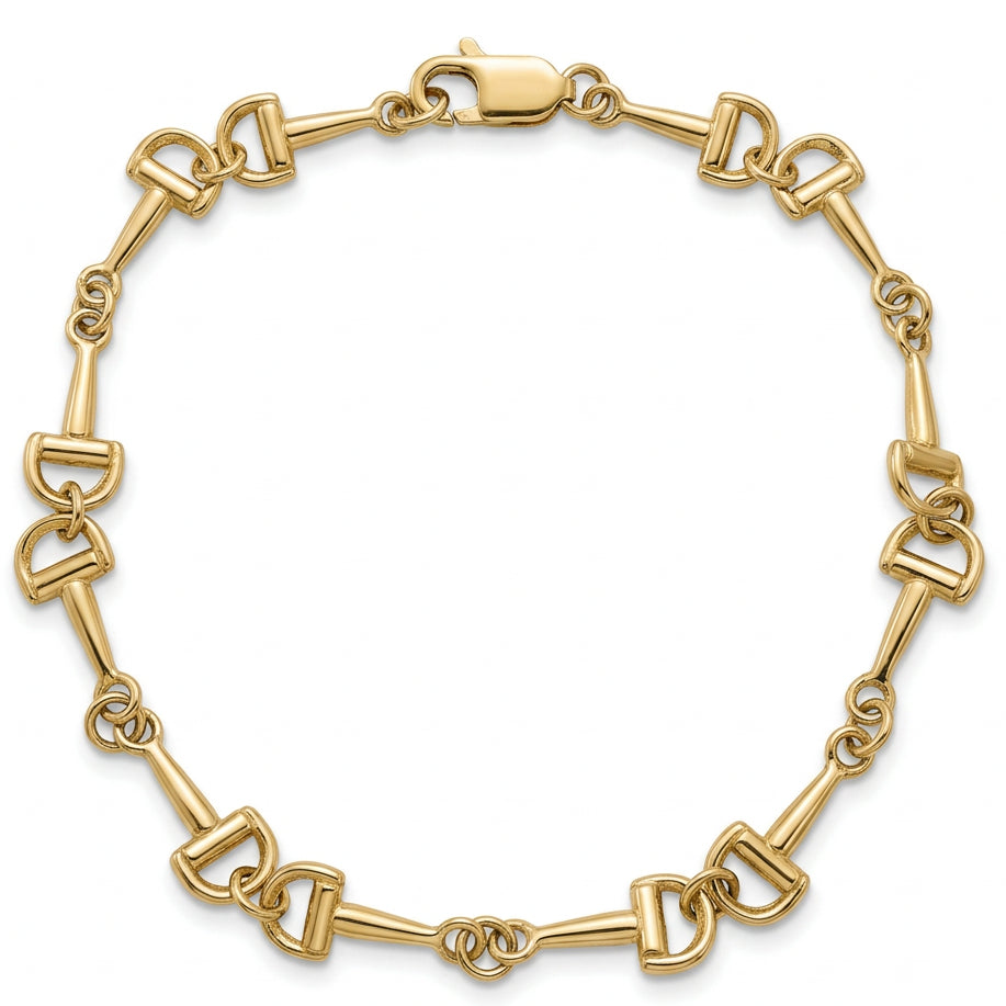 Ogden Of Harrogate Jewellery Snaffle Bit Chain Bracelet in 9ct Yellow Gold