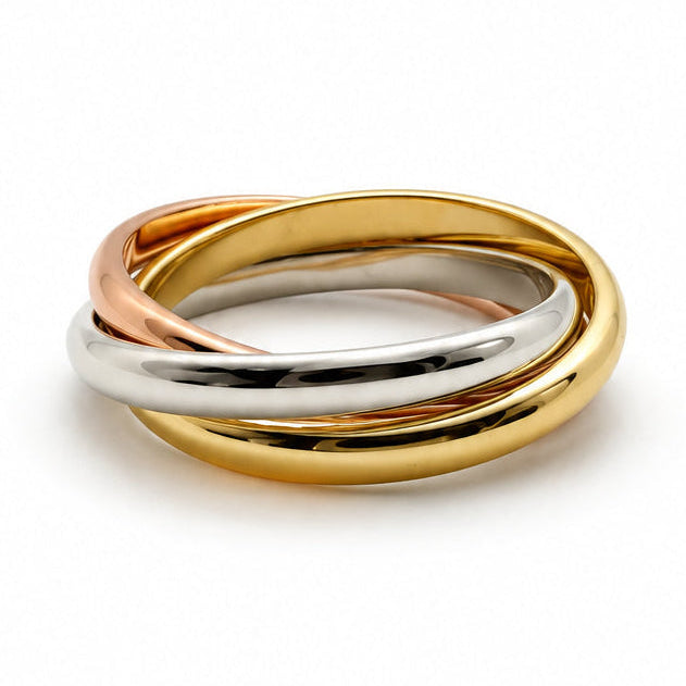 Ogden Of Harrogate Jewellery Three Colour Russian Style Wedding Ring, 9ct