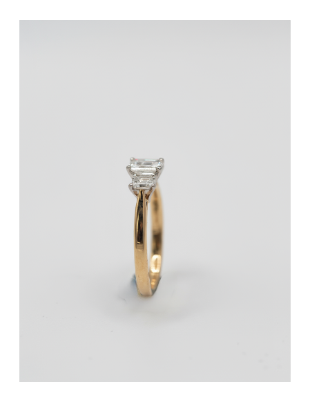 Ogden of Harrogate Jewellery Three Stone Diamond Emerald Cut Ring