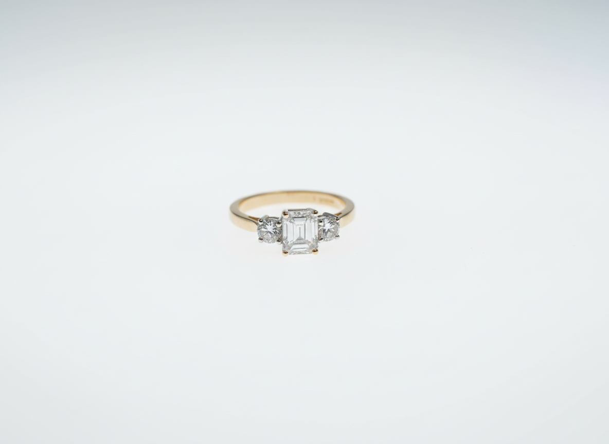Ogden of Harrogate Jewellery Three-Stone Emerald-Cut Diamond Ring in 18ct Yellow Gold *POA*